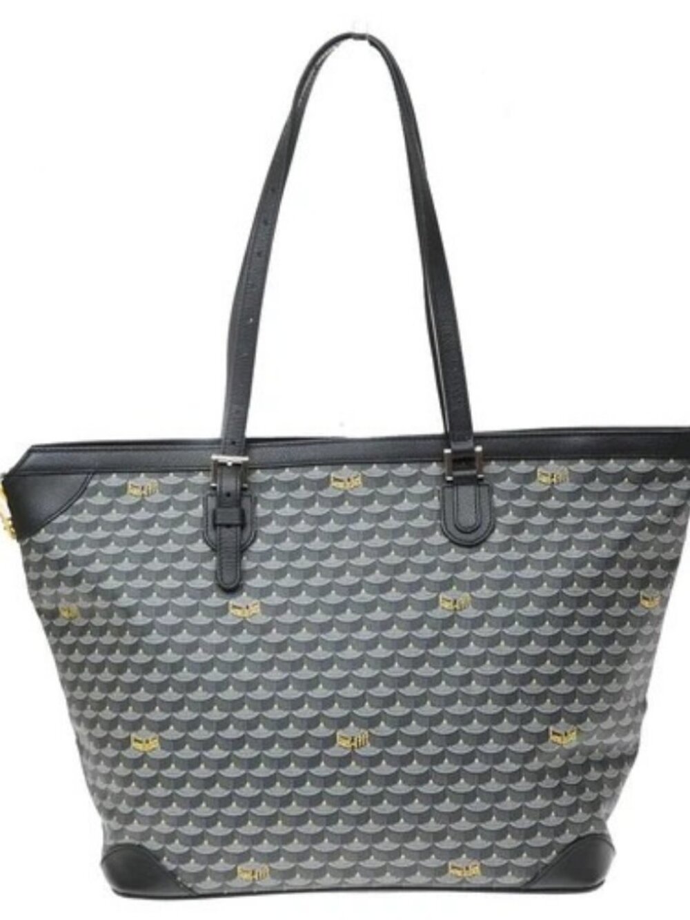 FAURE LE PAGE Scale Pattern Shoulder Bag Coating Leather Black Green 67YJ366